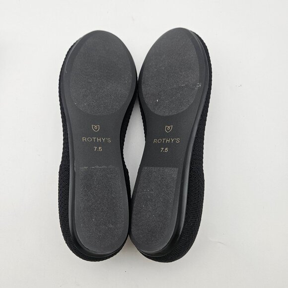 Rothys The Flat Bow Black Round Toe Slip On Flats Womens Size 7.5 NEW - Picture 7 of 7